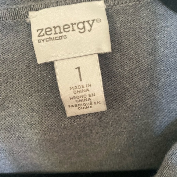 Chicos’s Zenergy size 1 cotton/cashmere/nylon/spandex hooded zip up - Picture 3 of 7
